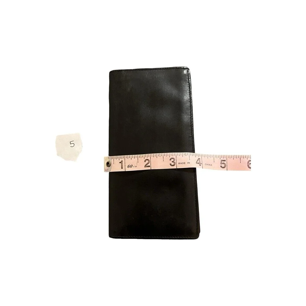 Authentic Dunhill Black Oxford Leather Bifold Long Wallet Made in France